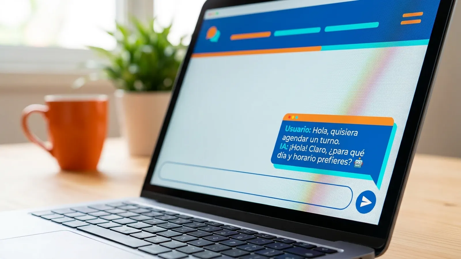 Asistente de IA en la web calificando un turno, aplicado a clínicas y ecommerce