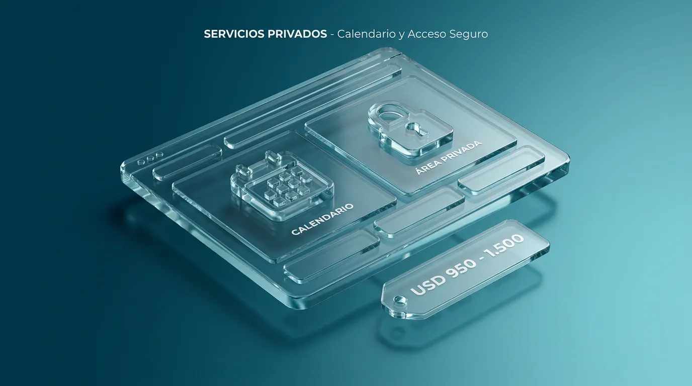 Servicios privados: calendario de turnos y área privada con acceso seguro