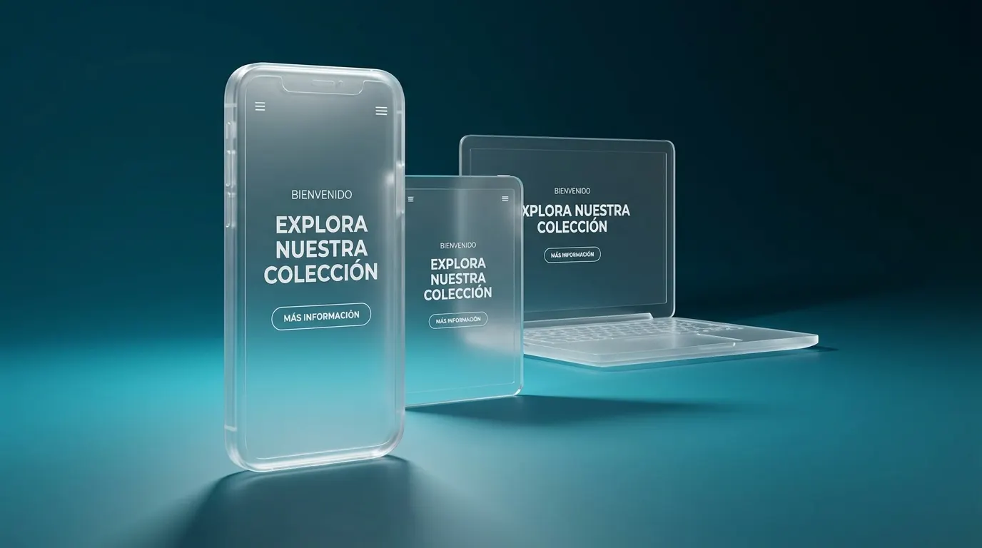 Diseño mobile-first de la landing mostrado en celular, tablet y notebook